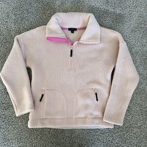 J. Crew Light Pink Polartec 1/4 Zip Sherpa Fleece Size XS